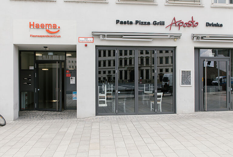 Plasmaspende-Zentrum Augsburg - Eingang