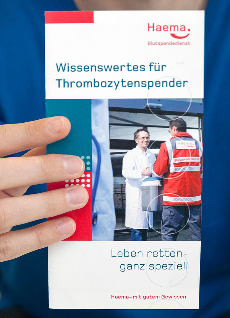 Flyer: Informationen zur Thrombozythenspende